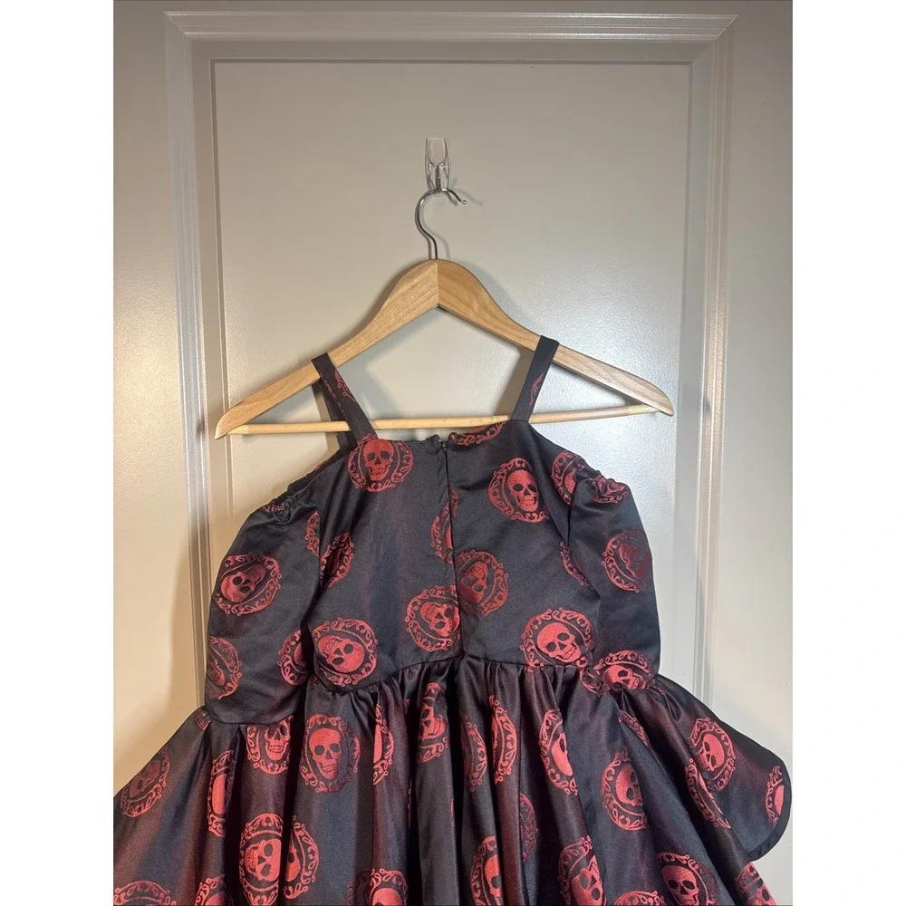Chasing Fireflies Girls Costume Dress Skulls Red Black SZ 8
